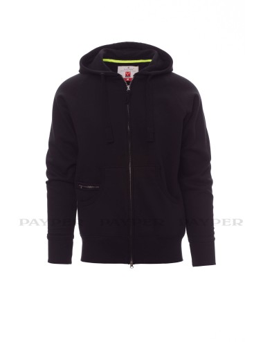 Sweat de travail zippé capuche Dallas Payper noir vue 1