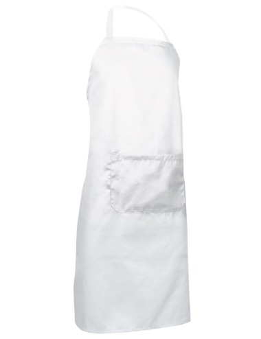 Tablier travail long bavette polycoton Oven cotepro blanc
