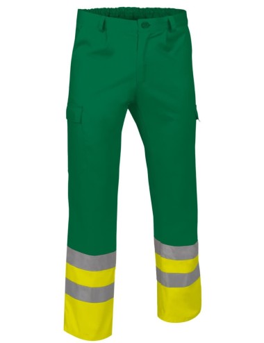 Pantalon travail haute visibilite basique Train cotepro vert