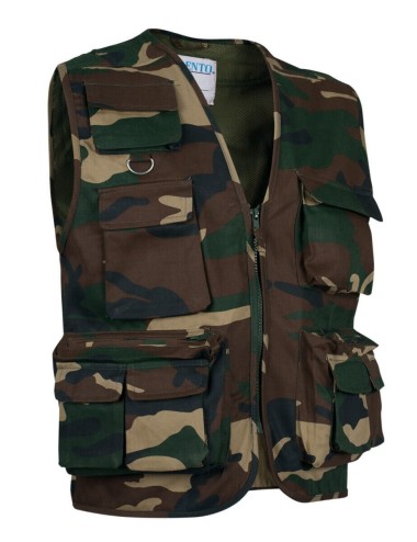 Gilet sans manches bodywarmer safari camouflage cotepro