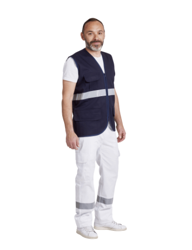 Gilet ambulancier sans manches marine ou blanc Remi cotepro