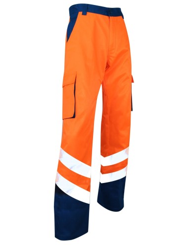 Pantalon haute visibilite Balise EN ISO 20471 bleu orange cotepro