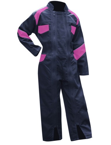 Combinaison travail enfant fille Fleur marine LMA cotepro