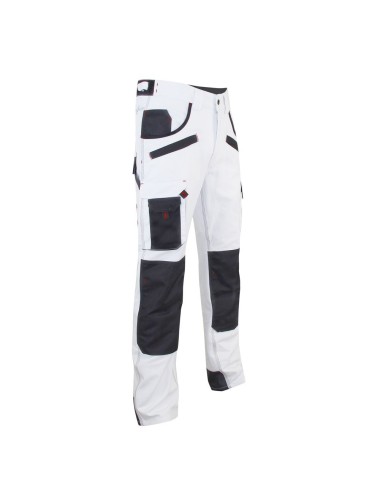 Pantalon travail blanc poches genoux Aerosol LMA cotepro