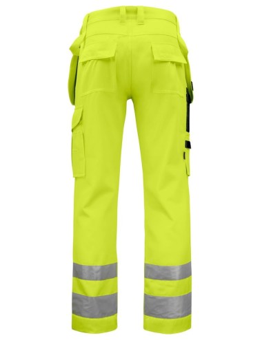 Pantalon haute visibilite poches flottantes 6531 Projob jaune cotepro