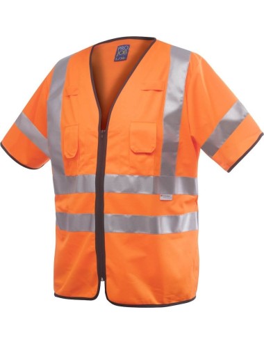 Gilet haute visibilite manches courtes classe 3 Projob 6707 orange cotepro