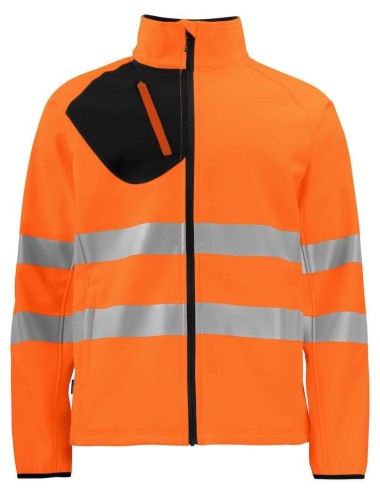 Veste softshell haute visibilite 6432 Projob orange fluo cotepro