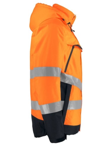 Parka haute visibilite impermeable 6441 Projob orange fluo cotepro vue 2