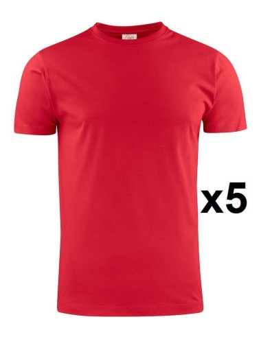 Tee shirt manches courtes rouge Heavy RSX lot 5 cotepro