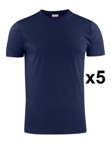 Tee shirt manches courtes marine Heavy RSX lot 5 cotepro