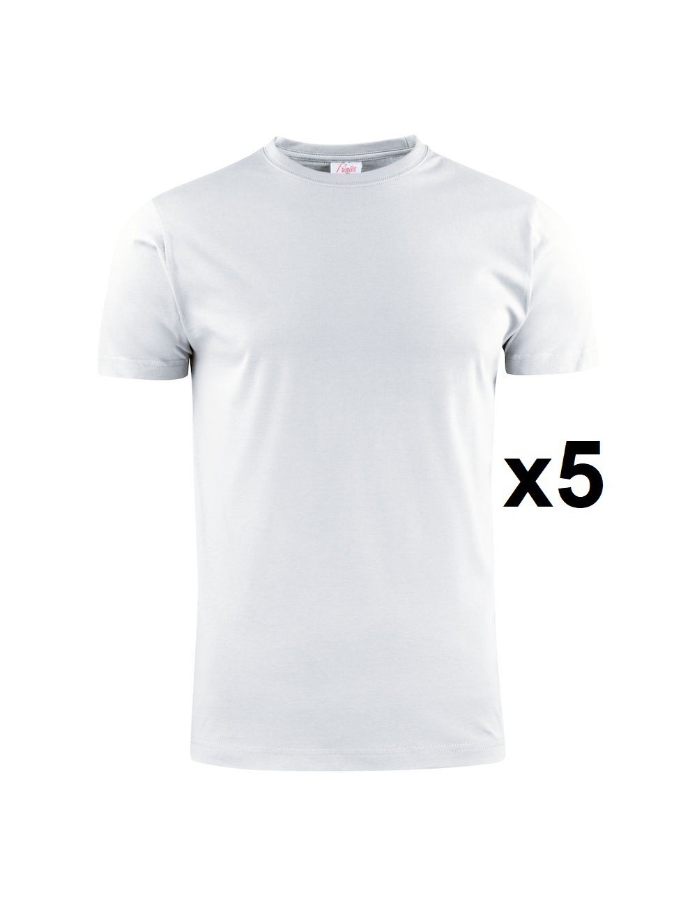 Tee shirt manches courtes blanc Heavy RSX lot 5 cotepro