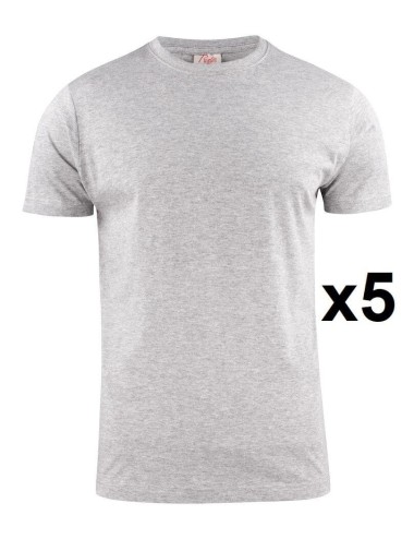 Tee shirt manches courtes eco gris light RSX lot 5 cotepro