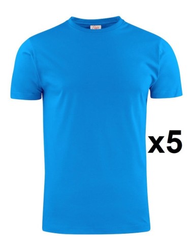 Tee shirt manches courtes eco bleu light RSX lot 5 cotepro