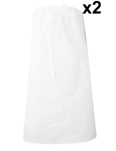 Lot 2 tabliers cuisinier rectangle 90 x 100 cm Gastronome LMA cotepro