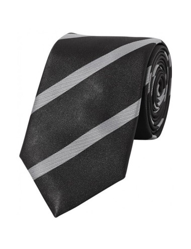 Cravate service club pointe 7 cm noire grise cotepro
