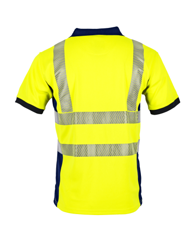 Polo bicolore haute visibilite anti UV manches courtes LMA cotepro
