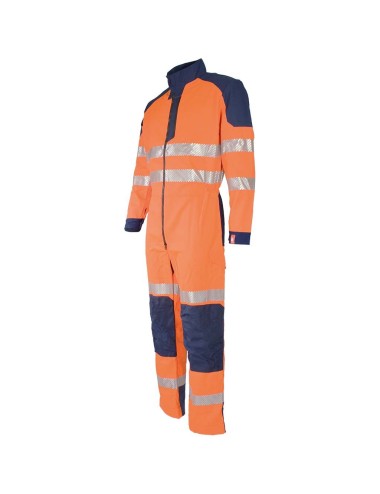 Combinaison haute visibilite poches genoux Visiofit DMD cotepro orange