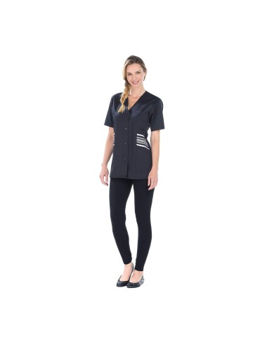 Tunique femme manches courtes fibre Tencel Zoe noir cotepro.fr