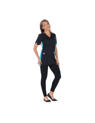 Tunique femme manches courtes Amelie Lotus noir cotepro.fr