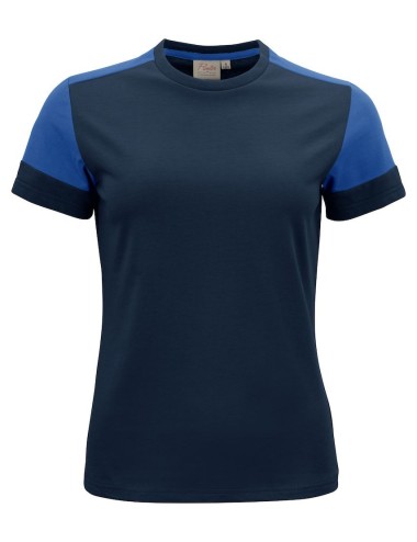 Tee shirt femme manches courtes bicolore Prime Printer marine vue 1 cotepro.fr