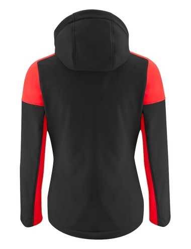Veste softshell impermeable femme bicolore prime Printer noir rouge vue 2 cotepro.fr