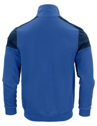 Gilet sweat bicolore zippe homme col polo Prime Printer bleu vue 1 cotepro.fr