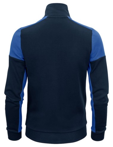 Gilet sweat bicolore zippe femme col polo Prime Printer vue 1 bleu cotepro.fr