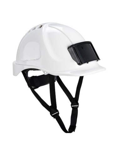 Casque chantier ventile porte badge endurance Portwest blanc vue 1 cotepro.fr