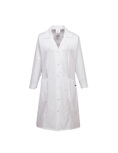 Blouse laboratoire femme manches longues princesse Portwest blanc vue 1 cotepro.fr