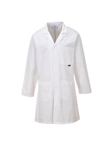 Blouse laboratoire homme manches longues Standard Portwest blanc cotepro.fr