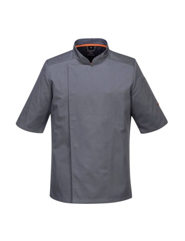 Veste de cuisinier manches courtes Meshair Portwest gris cotepro.fr