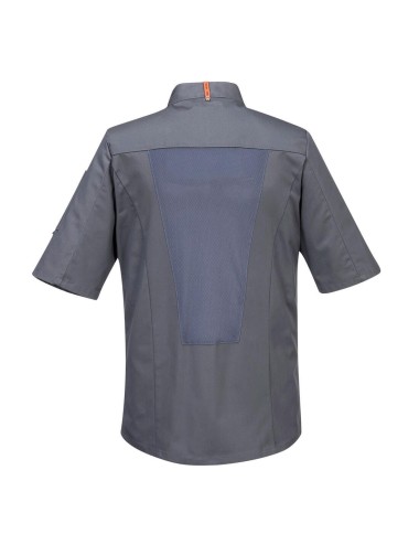 Veste de cuisinier manches courtes Meshair Portwest gris cotepro.fr