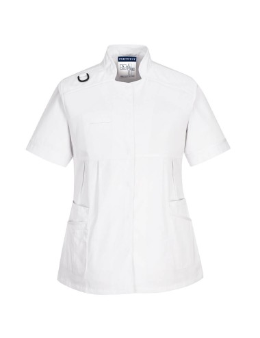 Tunique manches courtes femme travail coupe maternite LW22 Portwest blanc cotepro.fr