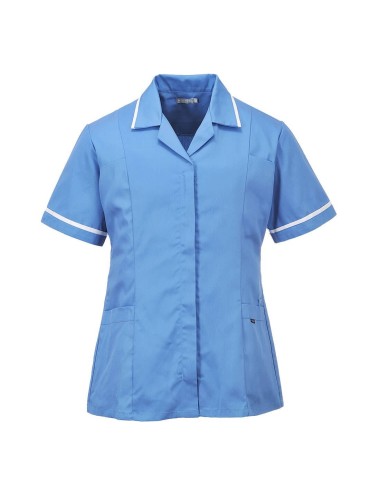 Tunique manches courtes femme travail classique LW20 Portwest bleu cotepro.fr