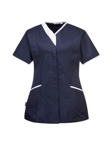 Tunique manches courtes femme travail moderne LW13 Portwest navy cotepro.fr
