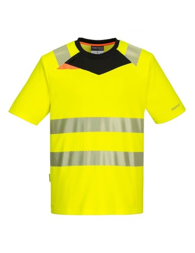 Tee shirt haute visibilite stretch DX4 Portwest jaune vue 1 cotepro.fr
