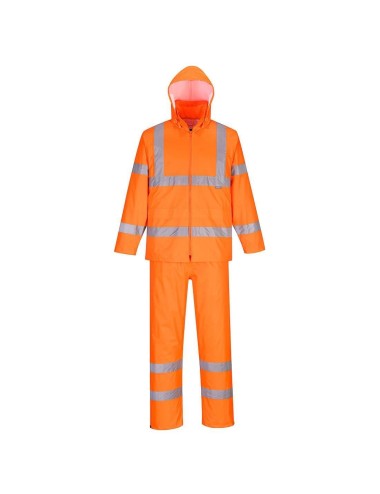Ensemble pluie haute visibilite classe 3 Portwest orange vue 1 cotepro.fr