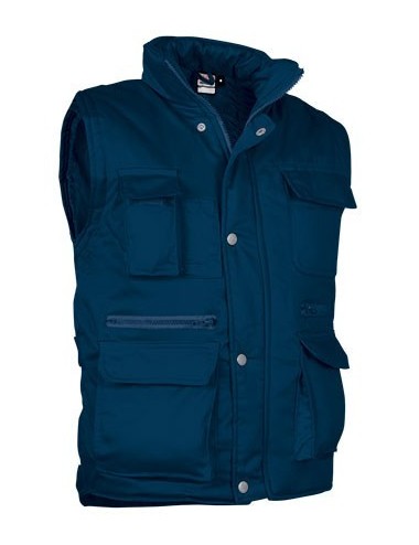 Gilet sans manches bodywarmer unisexe reporter Valento marine