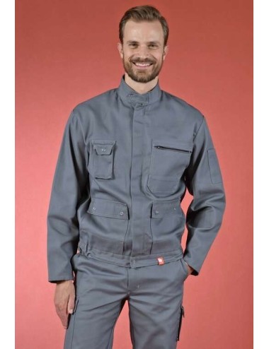 veste travail multipoches ideal plus uni gris DMD