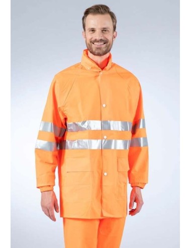 Veste pluie haute visibilite orange sonomix DMD cotepro