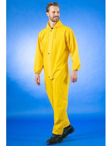 Combinaison de pluie imperméable à capuche Sonomix DMD jaune