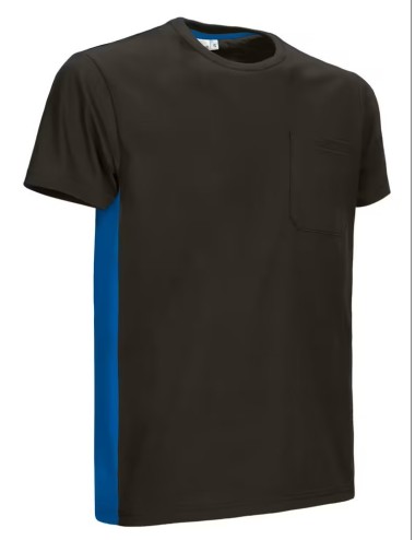 Tee shirt de travail bicolore manches courtes thunder noir/bleu