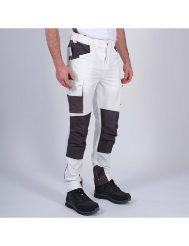 Pantalon travail blanc Leonard Nine Worths cotepro vue 1