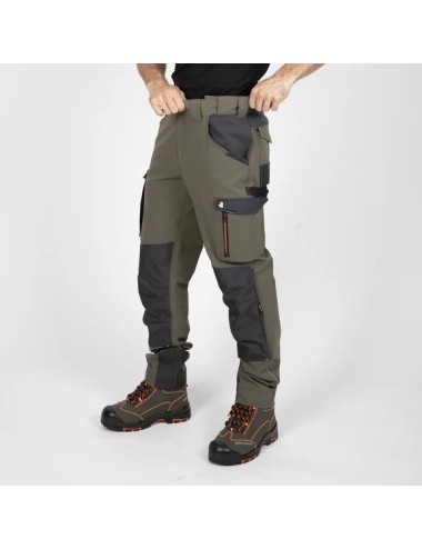 Pantalon de travail extensible Ondra Nine Worths kaki vue 1