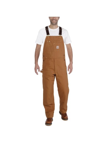 Salopette de travail Carhartt en toile duck camel vue 1